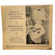 Northern Tissue Toilet Paper Vintage Print Ad 50s Bathroom Decor - $14.89