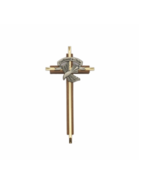 7 1/8&quot; WOOD AND BRASS CONFIRMED IN CHRIST WALL CROSS WITH CENTERED PEWTE... - £39.49 GBP
