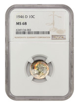 1946-D 10C NGC MS68 - £692.21 GBP