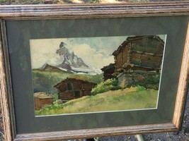 Nicolas Markovitch Vintage Modern Landscape Watercolor Framed Serigraph Art - £479.61 GBP