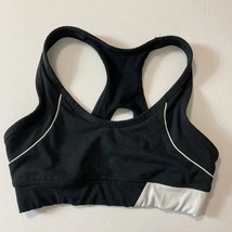 Bally Total Fitness Womans Sports Bra White Black Racerback Sz XS/S - $12.88