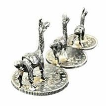 3 Vintage Solid Silver Peruvian Llama Alpaca Figurines on 900 Silver SOL Coins - £136.59 GBP