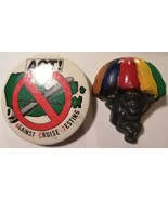 Early Hippy Homemade Pride Button + ACT Against Nuclear Testing Metal Pi... - $185.69 MXN