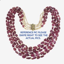 VeroniQ Trends-Multilayer Ruby Necklace with Fresh Water Pearls and Kundan Penda - £519.48 GBP