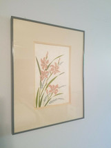 Vintage Framed &amp; Matted Nancy Klatzle &quot;Peach Lily&quot; Signed Numbered 2/50 Artwork - £30.50 GBP