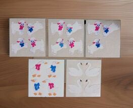 Vintage 80s Sandylion Lambs Swan Geese 5pc Flocked Fuzzy Sticker Lot - $118.80