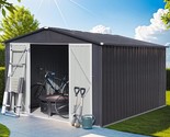 , Steel Utility Tool Shed Storage House With Hinged Door And Punched Ven... - $474.99