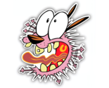 Courage The Cowardly Dog Shouts Sticker Vinyl Decal Waterproof Laptop Ca... - $4.50+