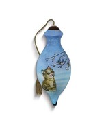 Ne&#39;Qwa Art We Wish You a Meow-y Christmas by Hazel Lincoln Glass Ornament - $43.11