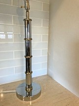 Vintage Mod Tall Chrome Brass Bamboo Lamp  36&quot; Hollywood Regency - $64.35