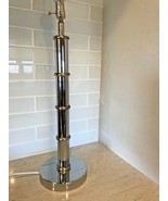 Vintage Mod Tall Chrome Brass Bamboo Lamp  36&quot; Hollywood Regency - £50.63 GBP
