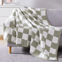 Sage Green Microfiber Soft Cozy Fluffy Warm Hand Made Throw Blankets, 50&quot;*70&quot;. - £42.07 GBP