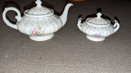 K&amp;A Krautheim Selb Bavaria China Ivory w/  Floral Spray Tea Pot &amp; Sugar ... - £38.71 GBP