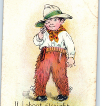 Valentine Cowboy Kid Antique Postcard Greeting Western - $8.95