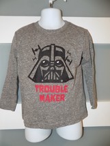 Jumping Beans Gray Heathered Darth Vader Long Sleeve T-Shirt Size 2T NEW - £12.68 GBP