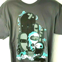 Kawaii Goth Cute Kitty Ghosts Adventure T-Shirt XL Mens size Shirt Woot USA Made - £18.81 GBP