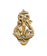 Vintage POSEIDON Sculpture Brass Door Knocker Earrings 9&quot; Antique Ring D... - €99,06 EUR