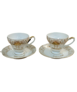 Vtg 7pc Set 50th ANNIVERSARY Cream &amp; Sugar Bowl Tea Cups &amp; Saucers Gold ... - €18,93 EUR