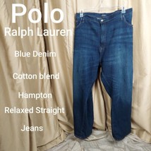 Polo Ralph Lauren Blue Hampton Relaxed Straight Denim Size 50 X 30 - £31.69 GBP