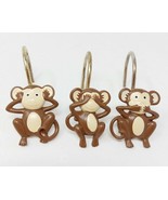 Three Wise Monkeys Shower Hooks (12) Hear No Evil Speak No Evil See No Evil - £14.40 GBP