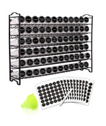 Spice Rack Organizer with 72 Empty Square Spice Jars, 340 Spice Labels w... - $247.85