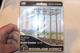 HO Scale Woodland Scenics, Utility System Pre-Wired Poles Double Crossba... - £31.46 GBP