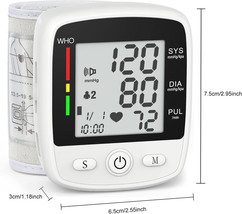 Blood Pressure Monitor Digital Wrist BP Machine Automatic BP Cuff with 2... - $18.80