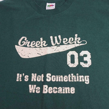 Greek Week Life T-Shirt Green Mens Size M University College Fraternity 2003 - £6.30 GBP