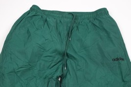Vintage 90s Adidas Mens Large Spell Out Lined Cuffed Nylon Joggers Pants Green - £46.70 GBP