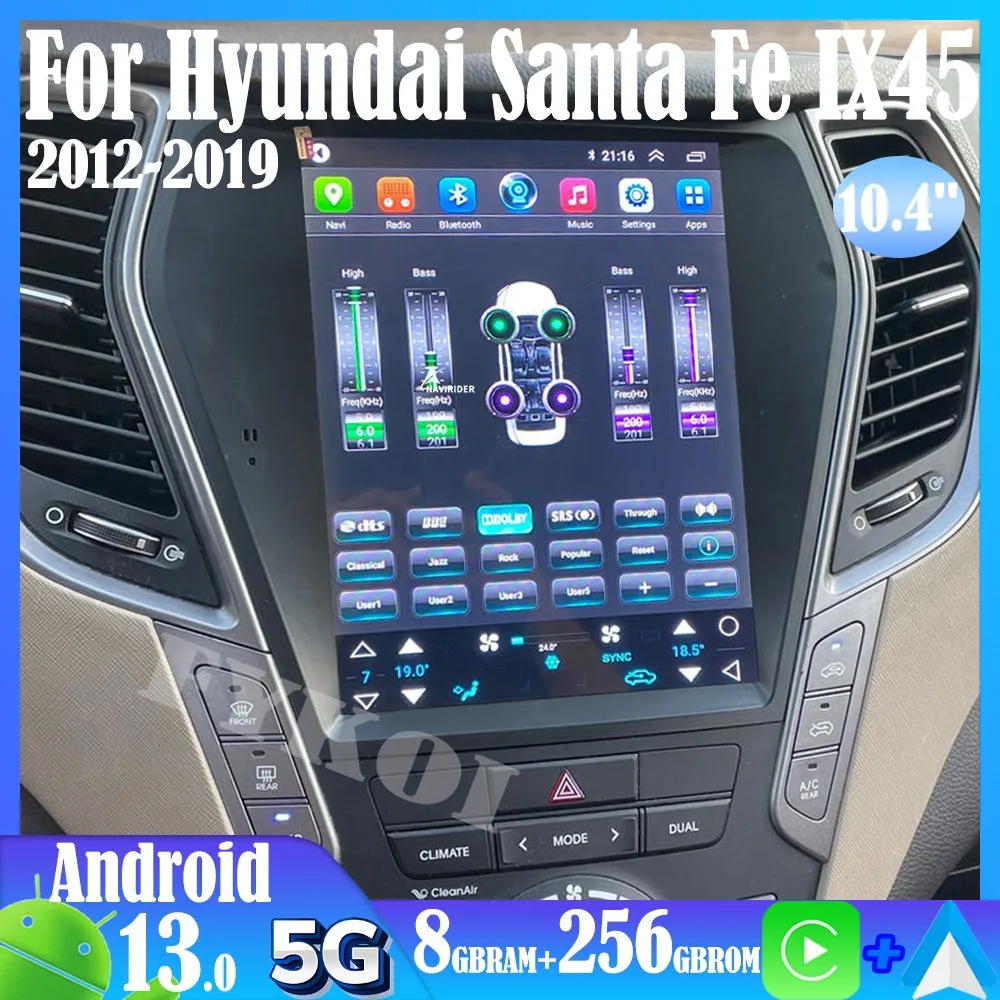 Android 13 Car Radio For Hyundai Santa Fe IX45 2012-2019 Automotive Multimedia - £349.72 GBP+