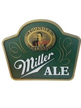 Miller Ale Beer Sign Founded 1855 Bar 9X8 KCS Green Gold Wall Plastic Li... - $39.55