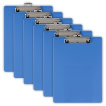 Officemate Plastic Clipboard, Letter Size, Arctic Blue, Pack of 6 (83088) - £24.77 GBP