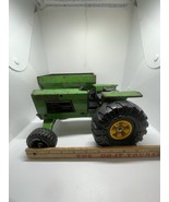 Vintage Tonka Trucks Tractor &amp; Trailer Green Pressed Metal - $65.91