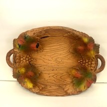 Vintage Multi Products Inc USA Faux Wood Tray Dish 13 X 9 1958  - £9.69 GBP