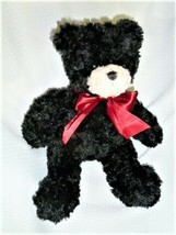 ANIMAL ADVENTURE black bear curly red satin bow cream muzzle 2004 - £11.86 GBP
