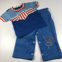 Vintage 70s 80s Garanimals Embroidered Pants &amp; Carters USA T-Shirt Boys 18 Month - £7.72 GBP