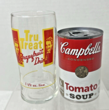 1920's Tru Treat Grapefruit Drink Measure Glass Red Yellow 5 inch - $12.38