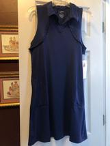 NWT Ladies GOTTEX Navy Blue Ruffle Sleeveless Golf & Tennis Dress S M L & XL image 2
