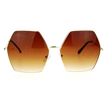 Womens Super Oversized Fashion Sunglasses Hexagon Shape Metal Frame - £8.73 GBP