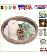 Multi-Purpose Round Rustic Tray for Serving and Decoration - Perfect Gif... - $526.10 MXN