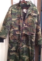 Vtg 90s DUCK BAY Mens M Forest Camo Treebark Hunting Coveralls Suit Ther... - $93.50