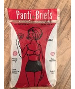 Vintage NOS Brief Black Sheer Panty OSFA Up to sz 8 Nylon Cutout Panties  - £9.54 GBP