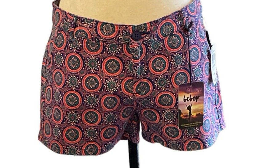 Primary image for Bebop Be You Be Free Women Chino Shorts Junior Size 9 Dark Blue Pink Pockets