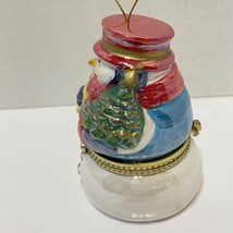 VTG Mr Christmas Ceramic Snowman Music Ornament We Wish You A Merry Christmas - $18.54