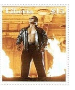 2000 wwf The Rock walk thru fire Liberia $15 wrestling stamp Buy at smok... - £1.48 GBP