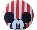 RARE Disney Parks Exclusive 1&quot; Button Pin Mickey Mouse Head w/ Red White... - £7.77 GBP