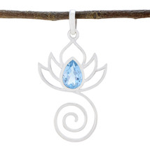 Blue Topaz Jewelry Mother&#39;s Day Jewelry 925 Sterling Silver Pendant Pear Blue US - £20.37 GBP