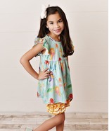 $25 Adorable Sweetness Angel-Sleeve Tunic &amp; Ruffle-Hem Shorts Teal Size ... - $17.59 CAD