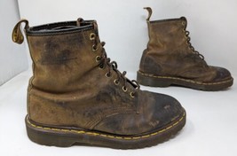 Vintage Dr Martens England 1460 Brown Leather Boots UK Size 8 US Men 9 W... - £94.73 GBP