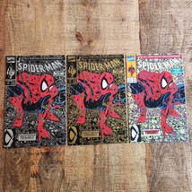 Spider-Man #1 Gold and Silver Variants Marvel Comic Book Lot of 3 NM 9.4 1990 - £58.00 GBP